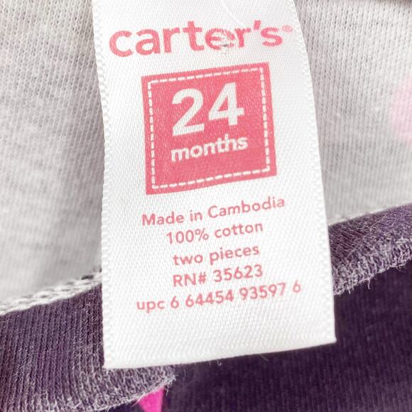 CARTER'S Purple Pink Cotton Polka Dot Toddler Leggings - Picture 3 of 8